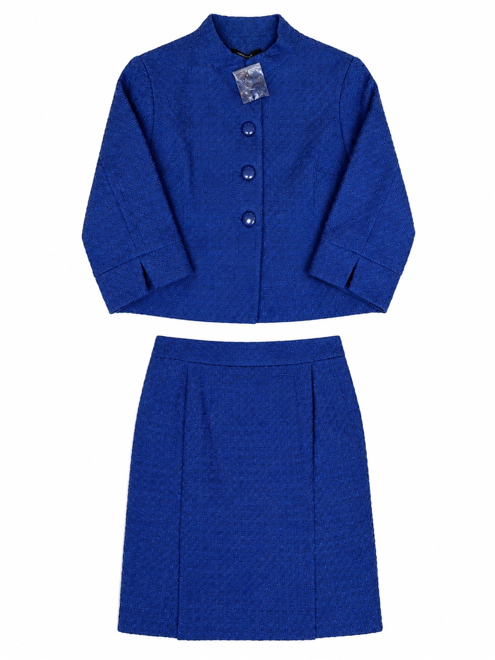Chadwick’s Women’s Royal Blue Two-Piece Suit Petite Skirt and Blazer Combo 4P